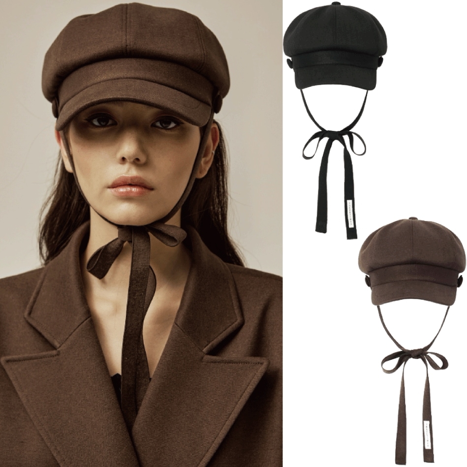 24FW Strap newsboy cap (2 COLORS)