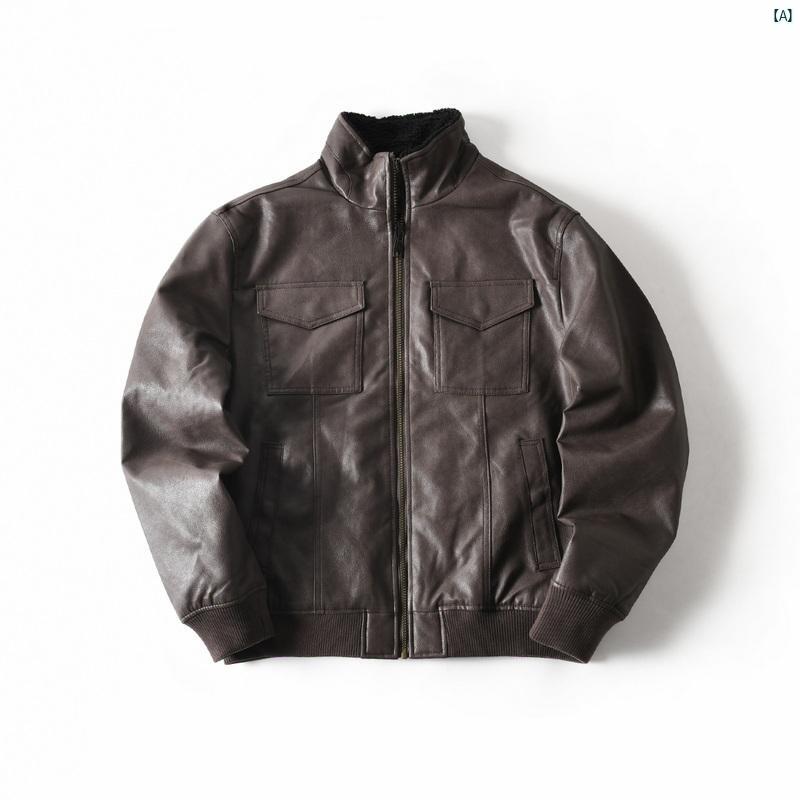 メンズ　男性　メンズファッション　オシャレ　カジュアル PU 財布 コットン 厚く 暖かい スタンドカラー レザージャケット メンズ 秋冬 カジュアル ジャケット
