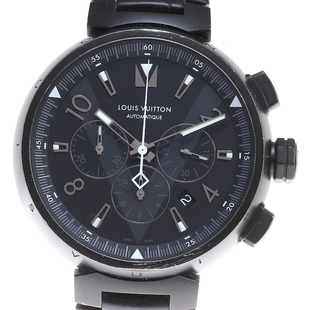 ルイ・ヴィトン LOUIS VUITTON Q1A62 タンブール クロノグラフ 自動巻き メンズ _848025【中古】