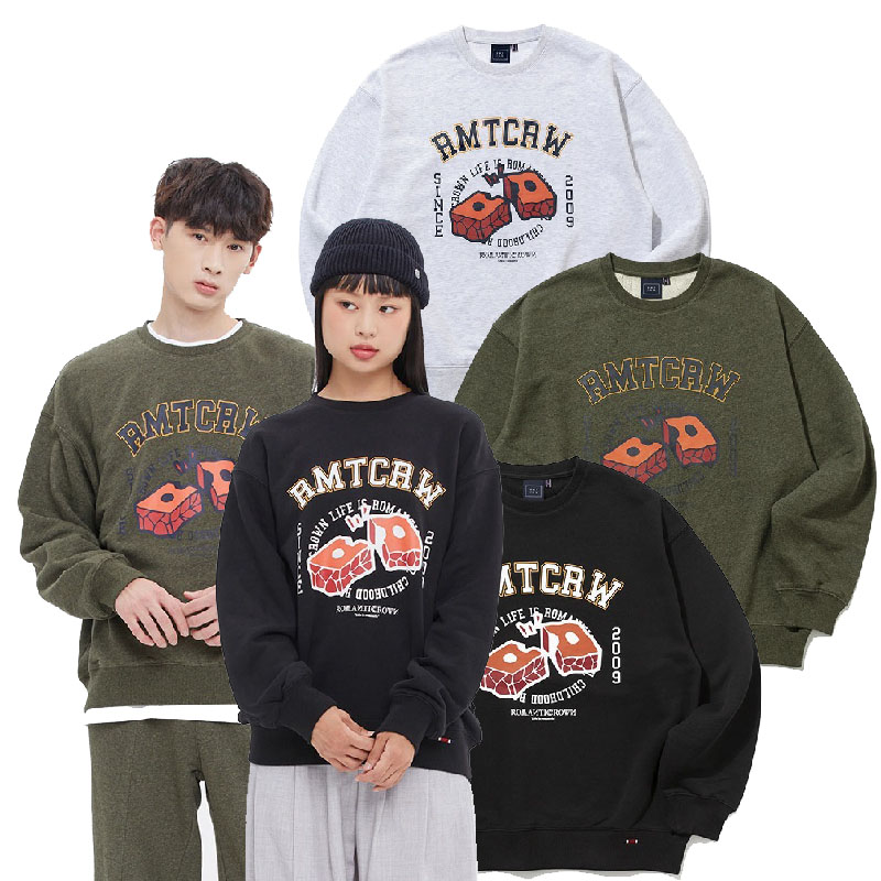 RMTC DAMAGE BRICK SWEAT SHIRT 3COLOR 男女兼用