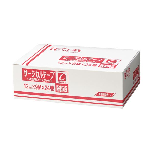 （まとめ）ヨック サージカルテープ半透明プラスチックタイプ 12mm×9m 1箱(24巻)(×3セット)