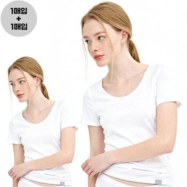 女性半袖秋白色肌着下着トップスモーダルスパン白肌着白色2枚