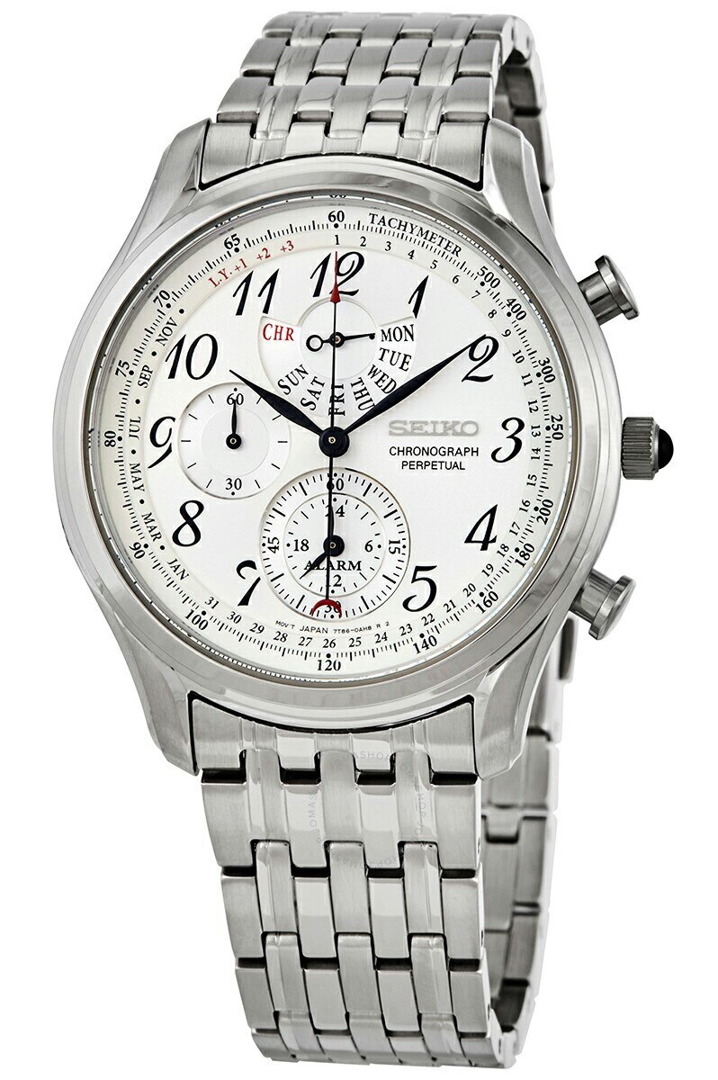 [10年保証] [製造終了 希少海外モデル] [セイコーインポート] SPC251P1 セイコー クオーツ アラーム クロノグラフ パーペチュアル カレンダー [逆輸入モデル]