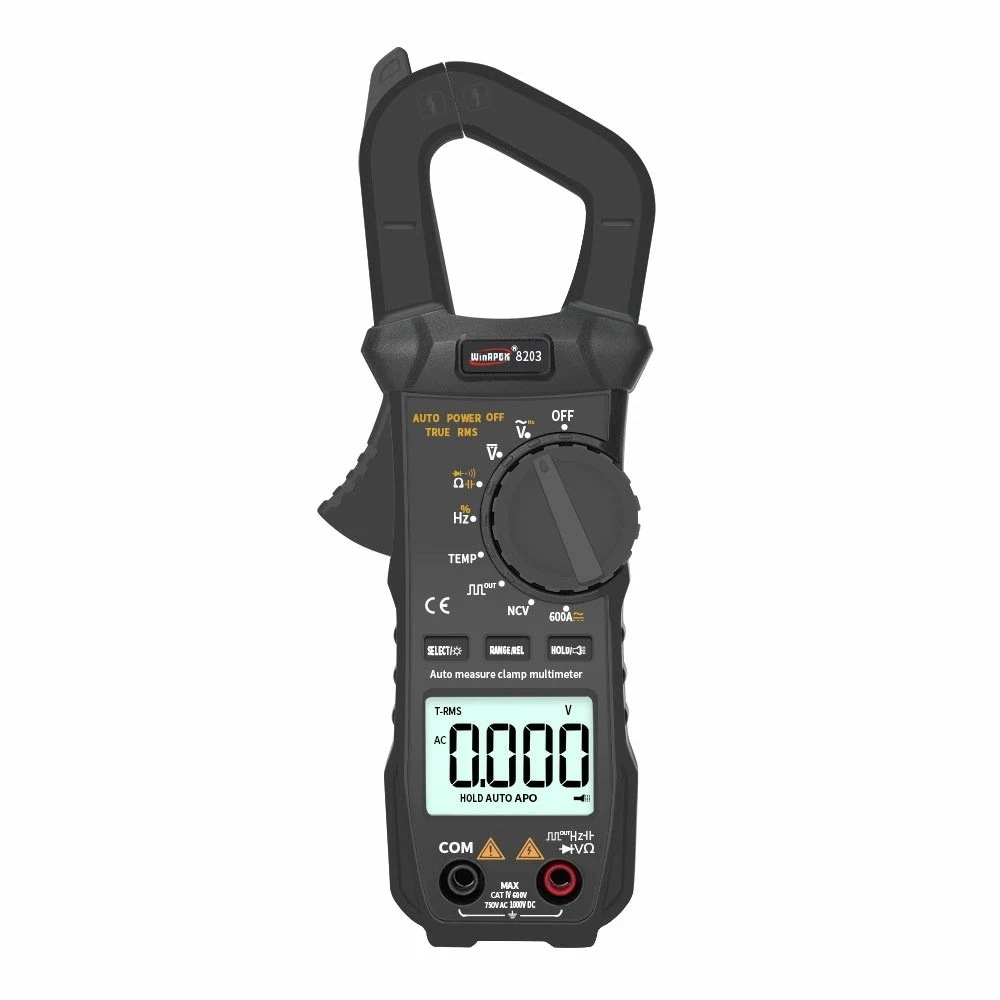 即納ありデジタルクランプマルチメーター CAT IV ACDC MAX600A 交流電流・直流電流測定用 5999カウント ディスプレイ付き 【並行輸入品】 ET8203