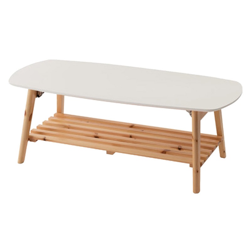 棚付フォールディングテーブル TAP-004WH 【 木製 リビングテーブル リビング家具 ローテーブル インテリア雑貨 コーヒーテーブル センターテーブル おしゃれ 】