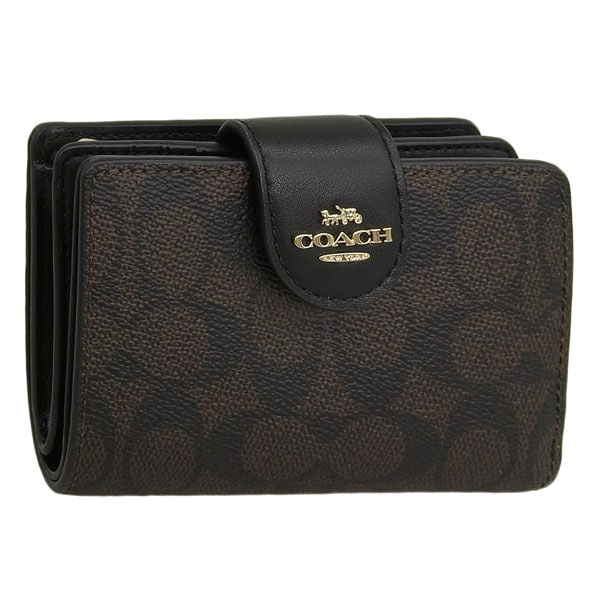 コーチ 二つ折り財布 レディース ブラウン シグネチャー アウトレット COACH cw786imxaq