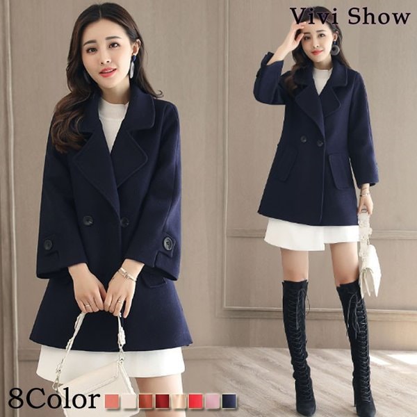 【新品・未使用】レディース　Pコート FRAY I.D ピーコート pコート ウールリバーミドルAラインコート