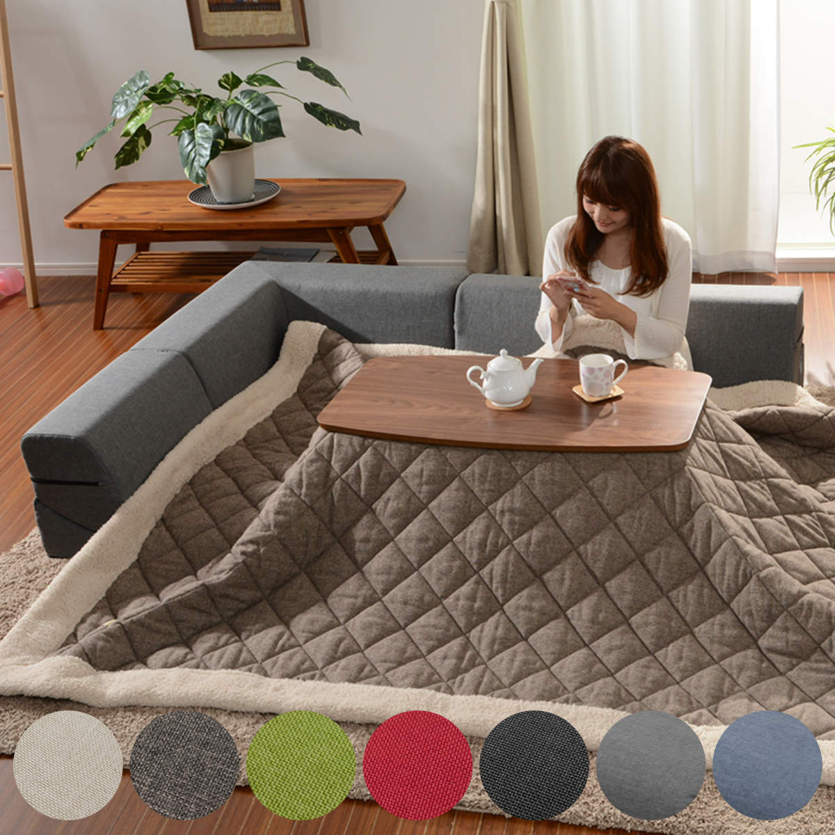 ソファ ローソファ コーナーソファー3点セット ダリアン デニム調 フロアソファ セット L字 1人掛け 2人掛け こたつ ソファー コンパクト レイアウト 自由 完成品