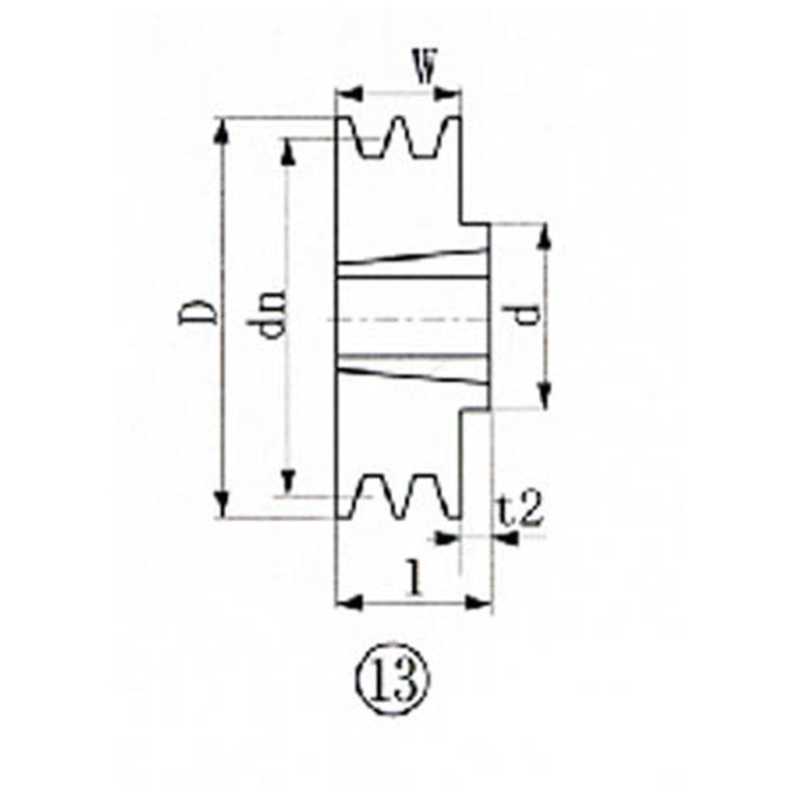 エバオン　ブッシングプーリー SPB 195mm 溝数2　SPB1952