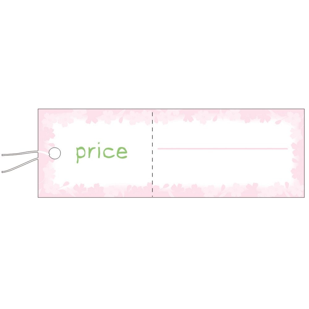 （まとめ買い）ササガワ 糸付き提札（値札） 長型 花枠 縦20mmx横60mm 500枚入 18-3710 [x3]