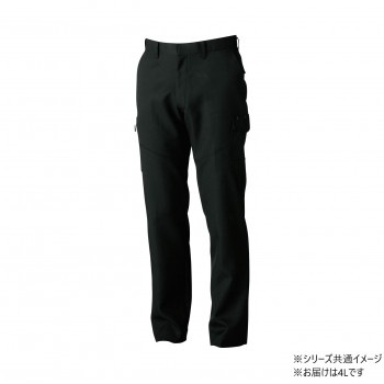 桑和 9668-98 カーゴパンツ（ノータック.脇ゴム） 4Lサイズ ブラック（4） SOWA