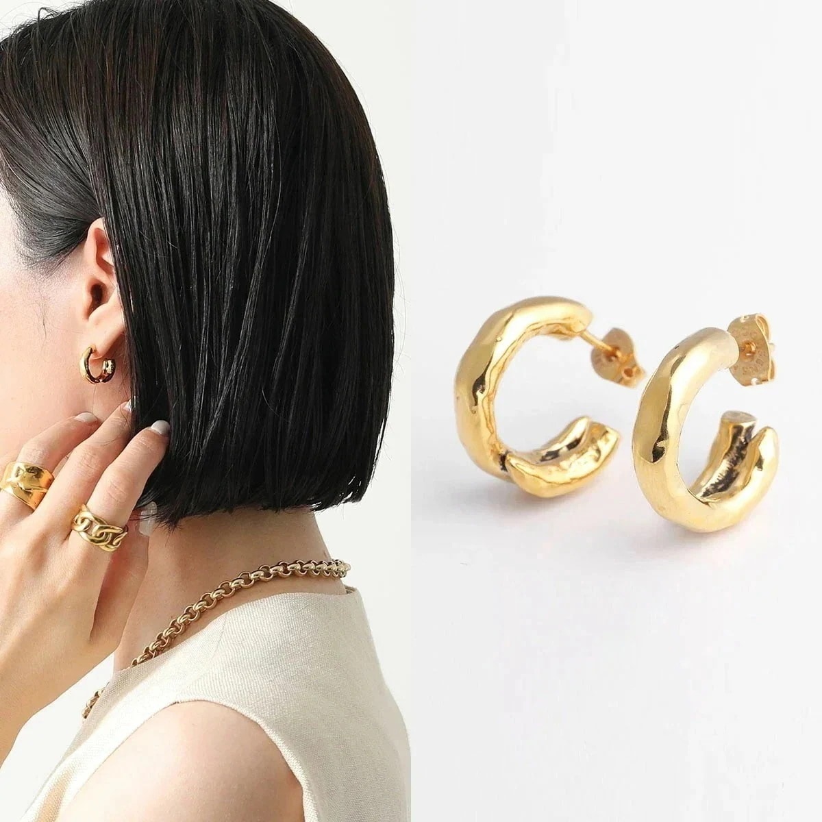 GOOSSENS PARIS グーセンスパリ ピアス Lutece GOOH23EA03 レディース フープ スタッド アクセサリー YG01/YELLOW-G】 【mega】