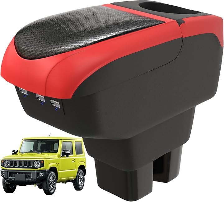 運転が楽チンに アームレスト コンソールボックス アクセサリー ジムニー/シエラ専用 ジムニーシエラ 車 収納 収納ボックス ATouchMent(フレアレッド)