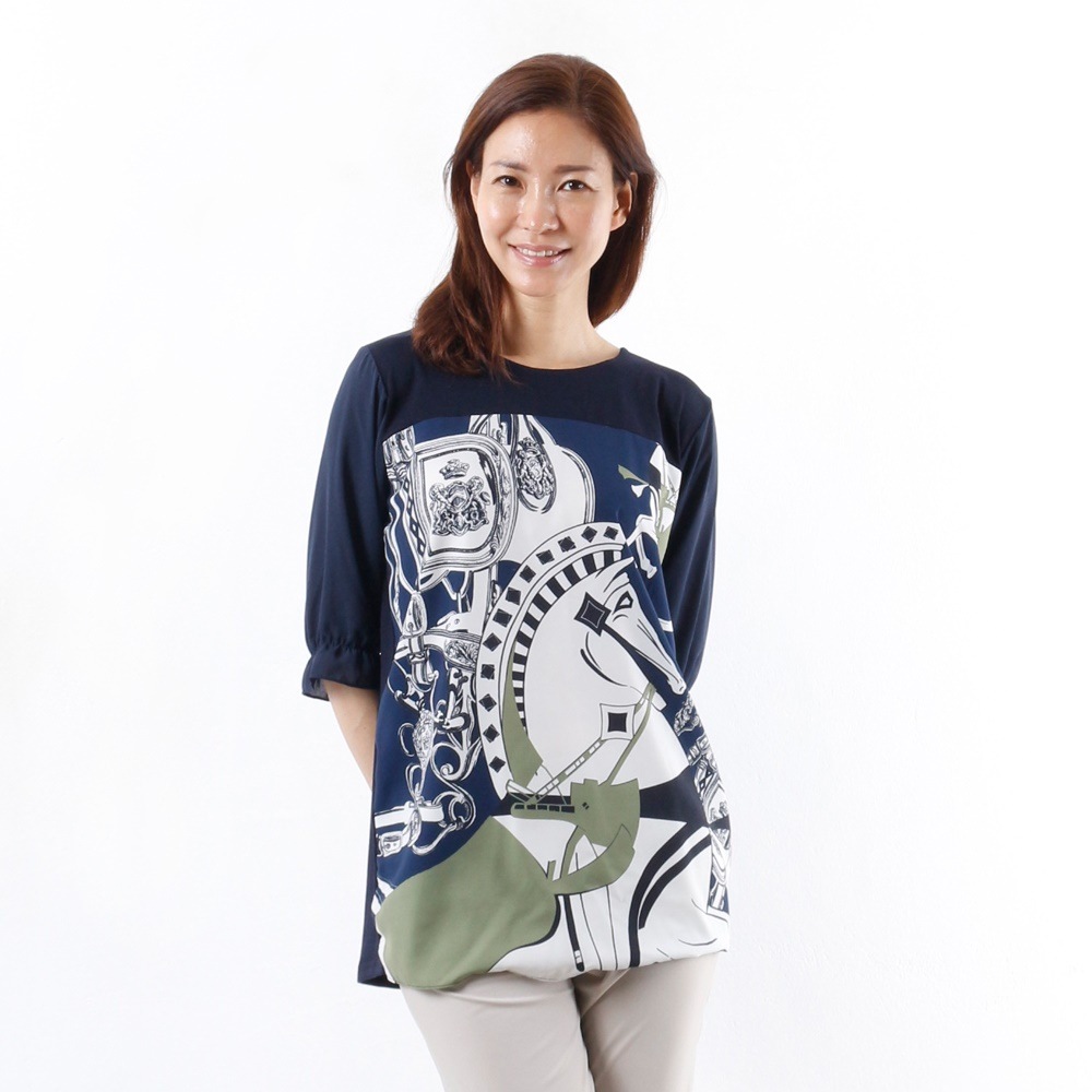 服韓国服ファッション大きいサイズ幾何学ブラウスOL2035M807 real bigsize korea fashion