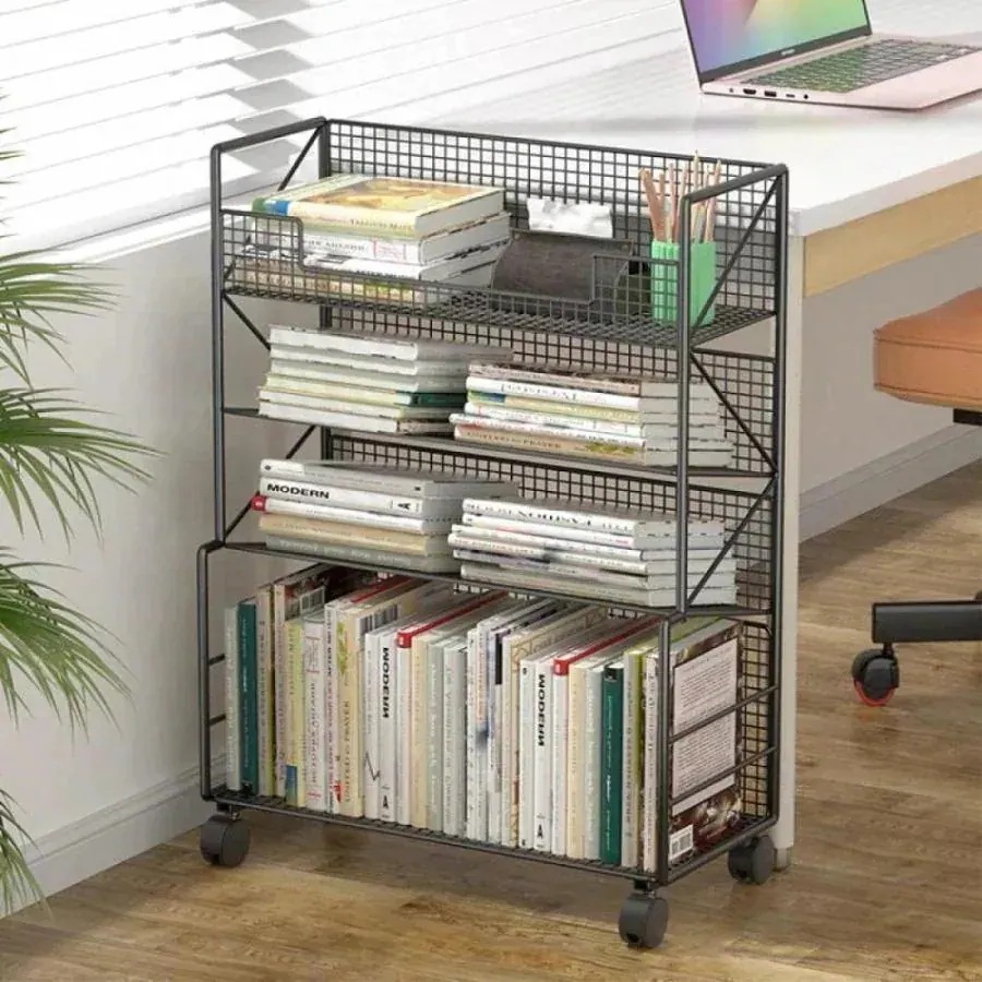 本棚 収納棚 ブックシェルフ デスクサイド本棚 キャスター付き スリム ファイルワゴン 本立て 大容量 教科書 雑誌収納 学校オフィス用 lack