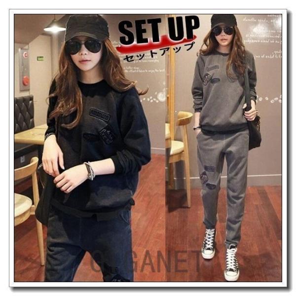 スウェット上下レディースセットアップ2点セット長袖パーカースウェットジャージスポーツウェア上下セット部屋着ルームウェア大きいサイズ 5,579円