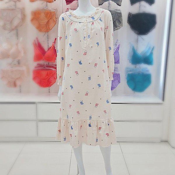 綿100起毛純綿女性ホームウェアワンピースGW8883A_US