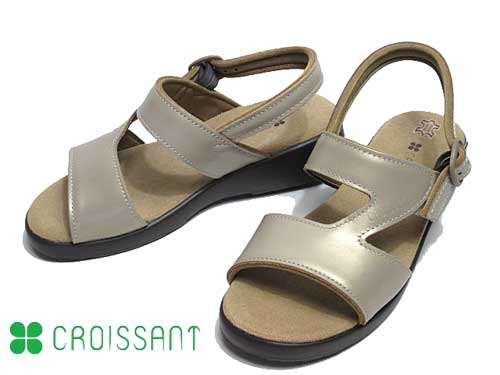 クロワッサン CROISSANT コンフォートサンダル ゴールド レディース 靴