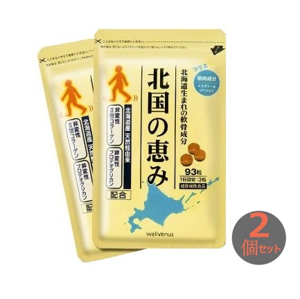 北国の恵み 93粒 約6ヶ月分 プロテオグリカン サプリ グルコサミン を超えるパワー サプリメント 2袋 セット