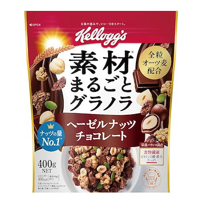他サイト： ケロッグ 素材まるごとグラノラ ヘーゼルナッツ チョコレート 400g ×6袋の商品画像