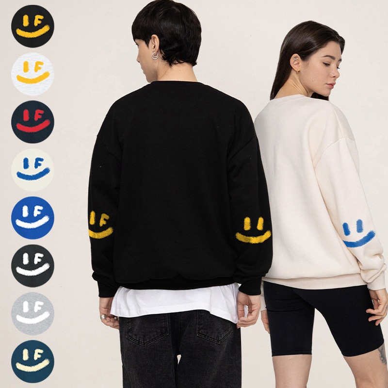 [UNISEX]Elbow Spray Smile Drawing Sweatshirt_8colorトレーナー