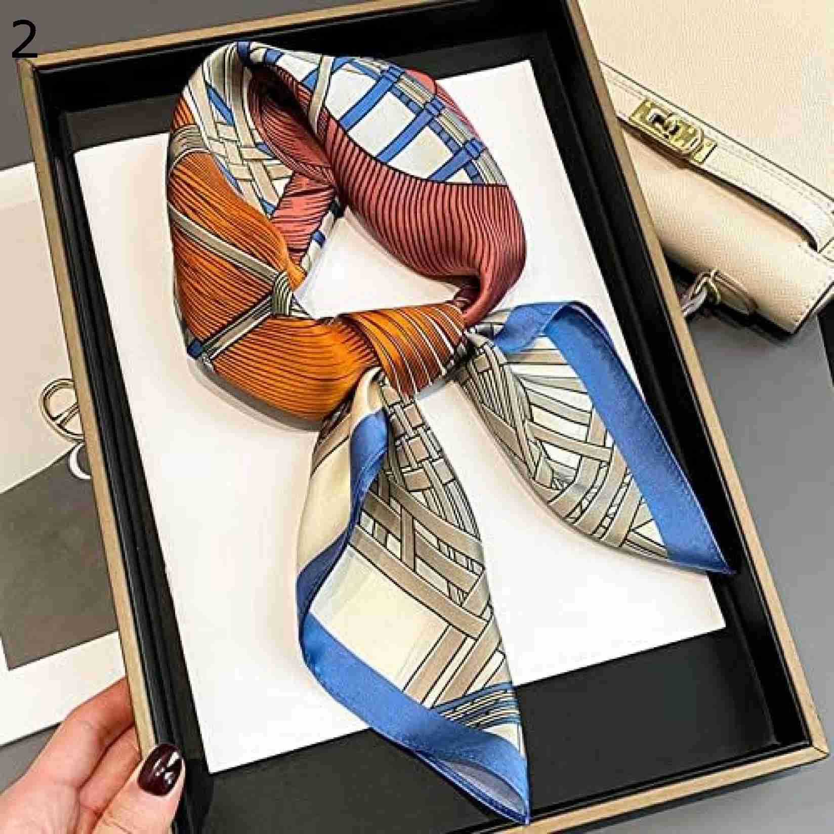 【20%OFFクーポン～】スカーフ レディース スクエアスカーフ花柄 スクエアスカーフ 女性スカーフ プロフェッショナルスカーフ (色 : 2 Size : 70x70cm)