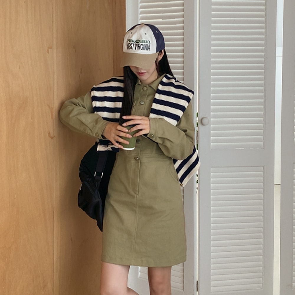 (JSTYLEのイーブレット) イーブレットレジシャインコットンカラーミニドレス Jスタイル