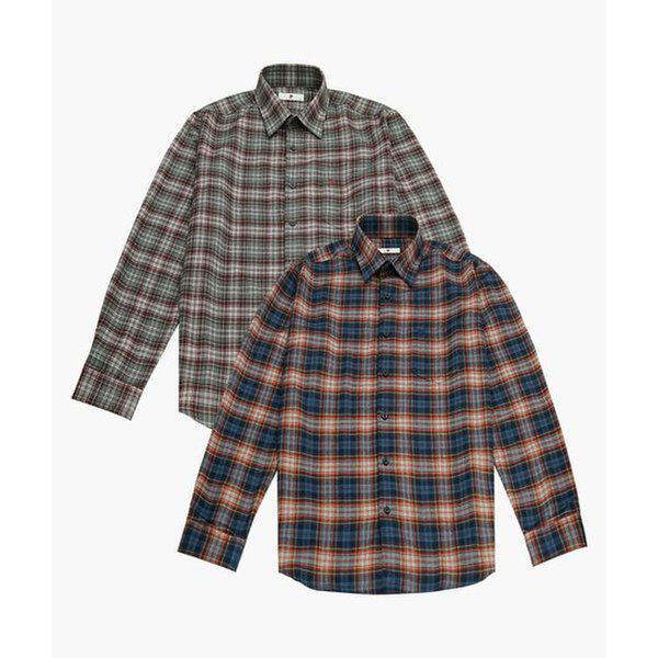 配色ミディアムチェックノーマルフィットシャツPPWS3607