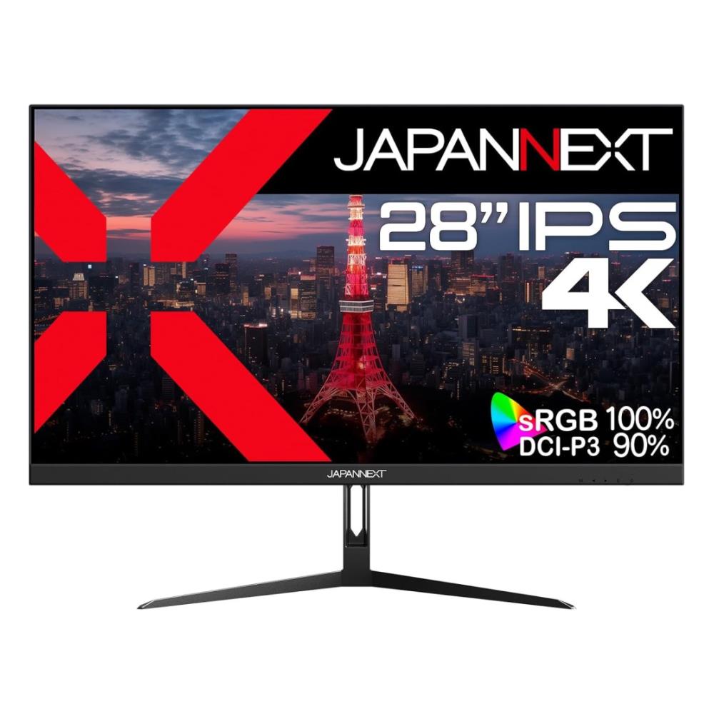ジャパンネクスト [JN-IPS28U] 28インチ ワイド 4K液晶ディスプレイ(3840x2160/IPS/DPx2/HDMIx2/スピーカー/チルト/非光沢/2年保証)