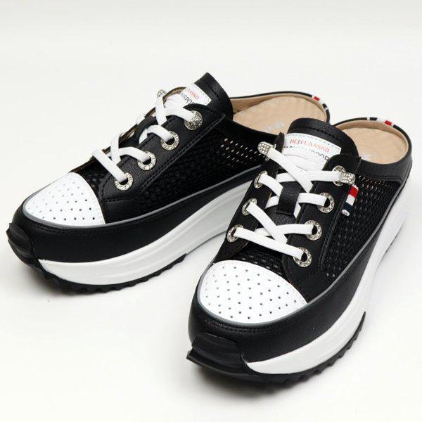 シューズ シークレットヒール メッシュ 女性用 レディース 夏 スリッポン スニーカー ミュール スニーカー ブロファー 5cm smmj65_P419608278