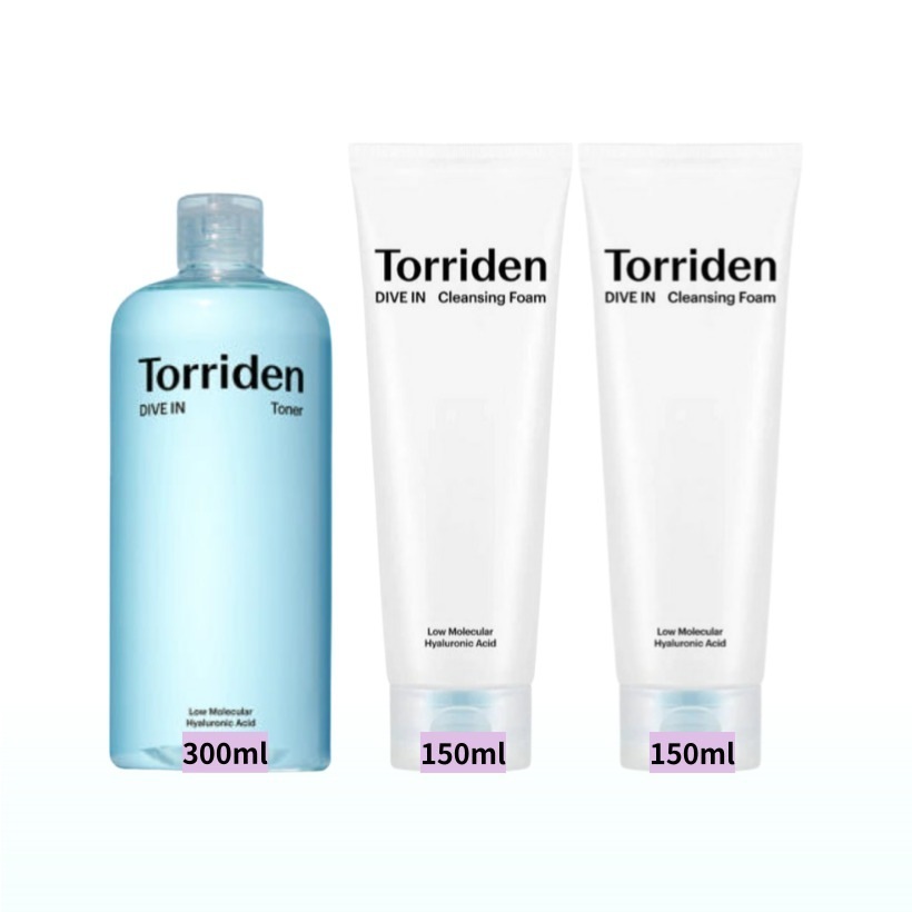 [クレンジングフォーム 2本 + トナー 1本] ダイブイン低分子ヒアルロン酸クレンジングフォーム150ml 2本+トナー 300ml 1本 韓国人気 コスメ 正規品 ヒアルロン酸 肌の保湿 おすすめ