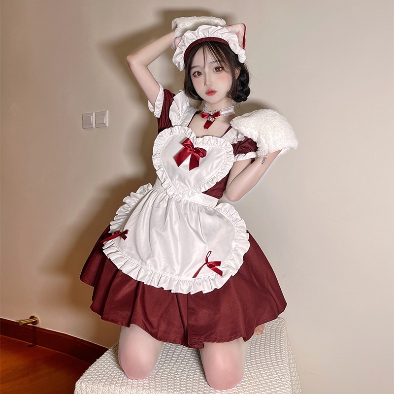 【1点ご購入 で10点プレゼントいたします】コスプレ衣装かわいいメイドワンピース日常メイド制服セット