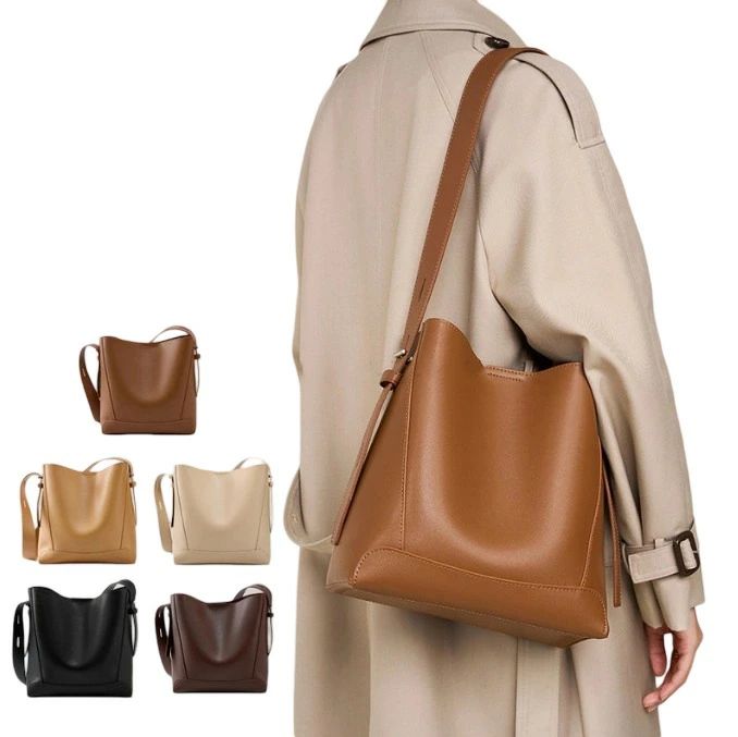 本革トートバッグ ハンドバッグ ワンショルダー ナッパレザー レディースバッグ 縦型 バケツ型 レザーバッグ 牛革 仕事バッグ ママバッグ 通勤 ビジネスバッグ 通学 肩掛け バケツバッグ お 5,888円