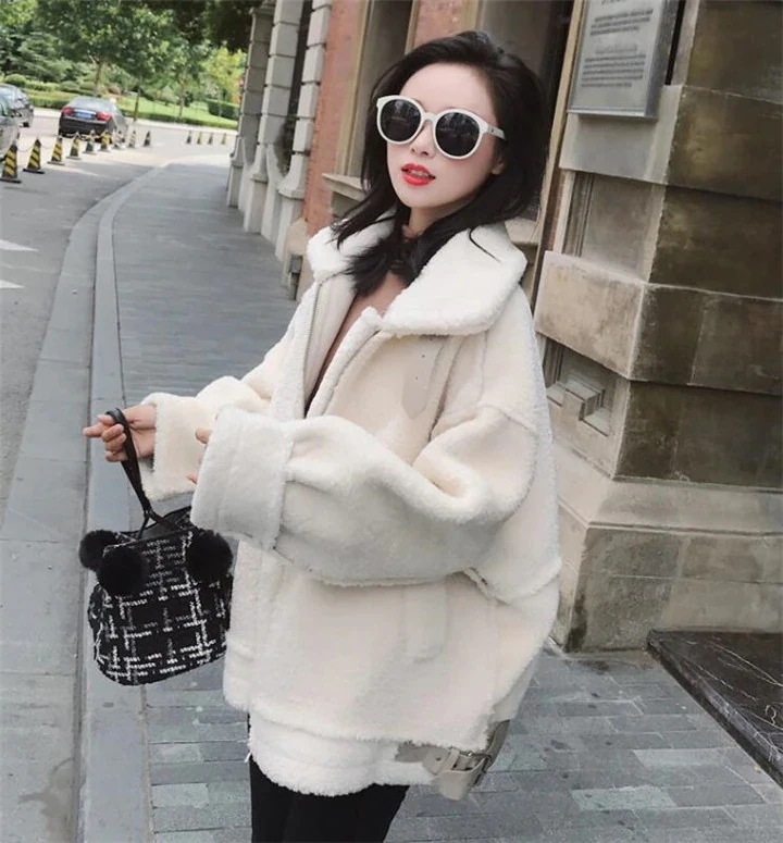 【急速出荷!】メルマガ＆タイムセール中 短いスタイル 暖かい カレッジ風 毛皮 コート アウター ライダース百掛け 怠惰な風 カジュアル スリム トップス