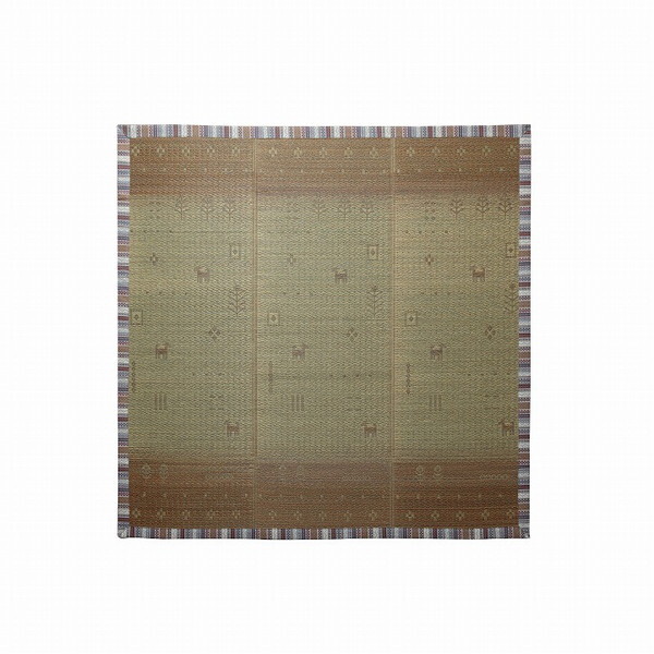 1061930062504 い草ラグ カーペット夏用 自然素材 節電 快適 インテリア ギャベル柄 シンプル おしゃれ 湿度調節 消臭効果 お手入れ簡単 ブラウン 約120×180cm メーカー直送