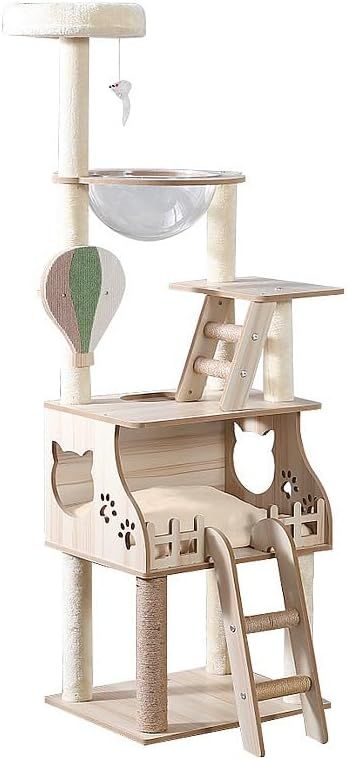 木登りタワー キャットツリー 据え置き スリム設計 ハウス付き 猫タワー 猫ツリー 安定性良い 猫ちゃんタワー 猫たわー 多頭飼い ねこ 猫 キャット ネコ タワー シニア 運動不足 猫ちゃん 多頭飼