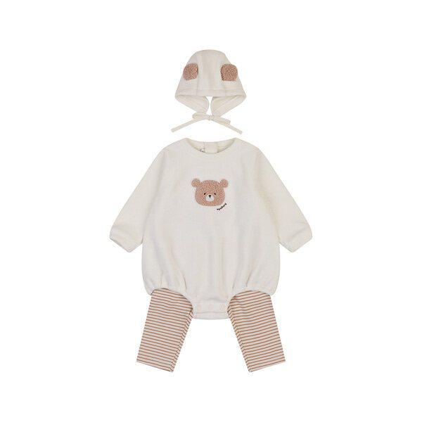 [ザ・セントラル] 冬のコタゴルベロアボディスーツセット(帽子)(IVORY)_01S727904