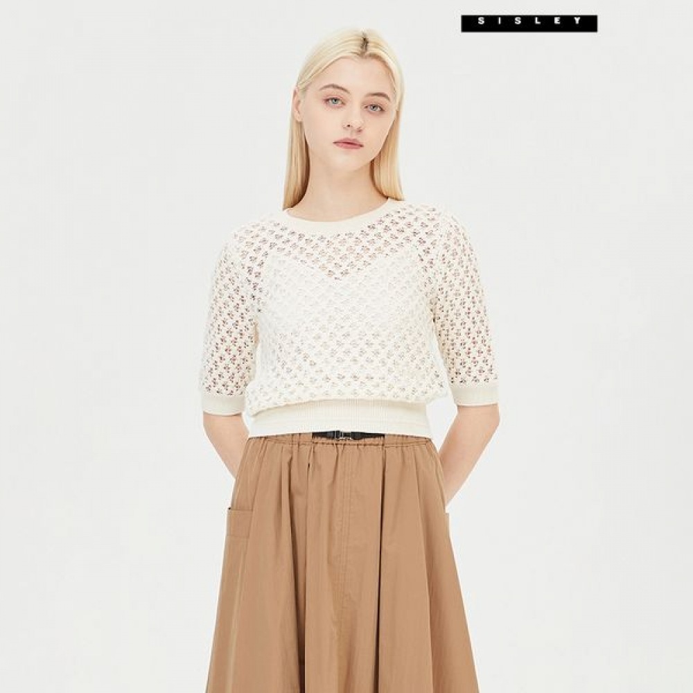 [シスレー] シスレーロッタレース半袖ブラウスSAWS39431