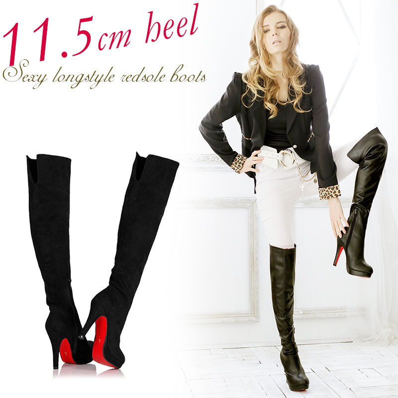 【即日発送/在庫あり】ニーハイブーツ 美脚 大きいサイズ 厚底 ロングブーツ ロング ブーツ ヒール 歩きやすい 歩いても 疲れない 滑らない ハイヒール ピンヒール セクシー つま先 丸い