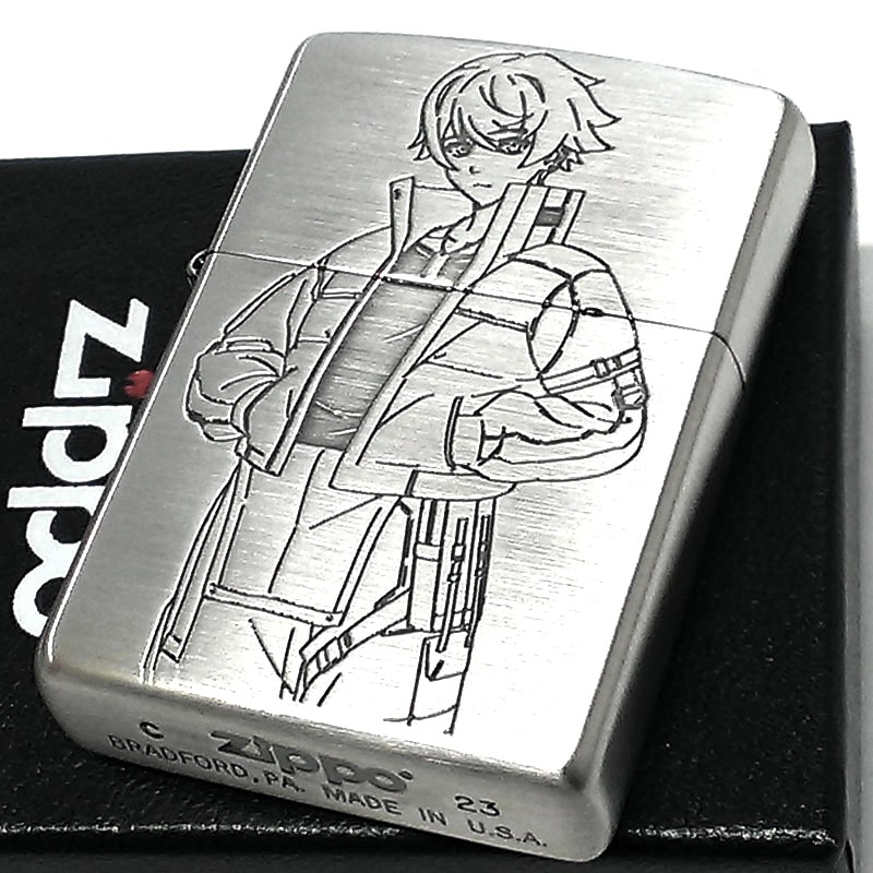 ZIPPO ライター アニメ SYNDUALITY Noir カナタ シンデュアリティ両面加工 ジッポ ロゴ キャラクター かっこいい 可愛い メンズ 彫刻 シルバー 銀 レディース プレゼント