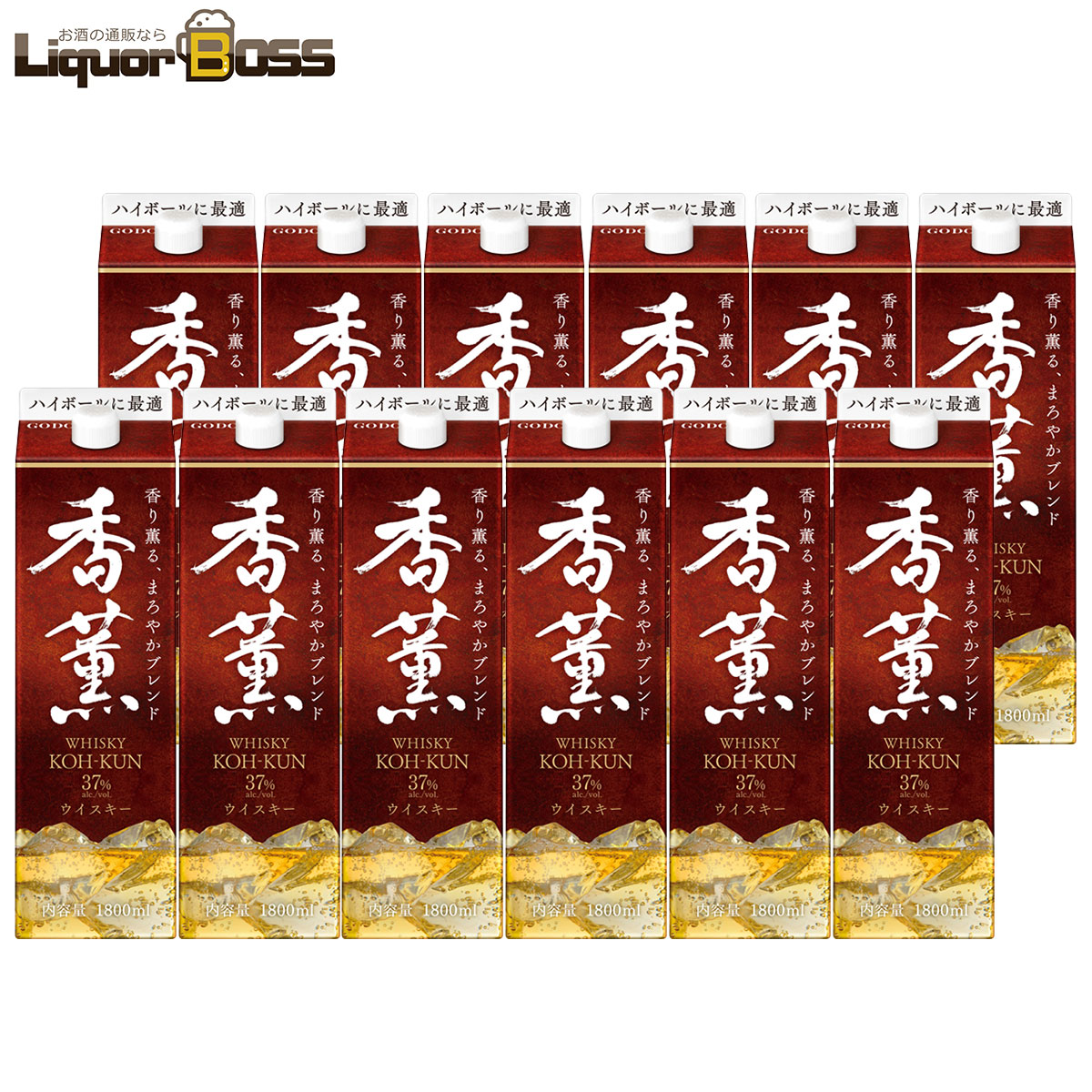 合同酒精 ウィスキー 香薫 KOH-KUN 37度 1800ml 1.8L12本【北海道東北四国九州沖縄県は別途送料がかかります】