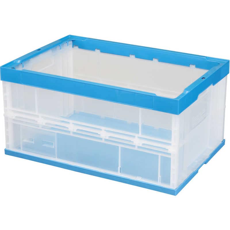 積水化学工業　窓あき折りたたみコンテナ75L 透明青　75LNCB 8,310円