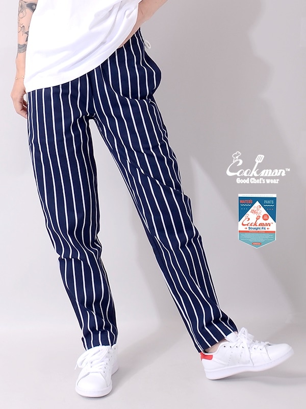 COOKMAN クックマン シェフパンツ ウェイターパンツ メンズ レディース ユニセックス 男女兼用 大きいサイズ WAITERS PANTS STRIPE ストレートフィット 231-01860