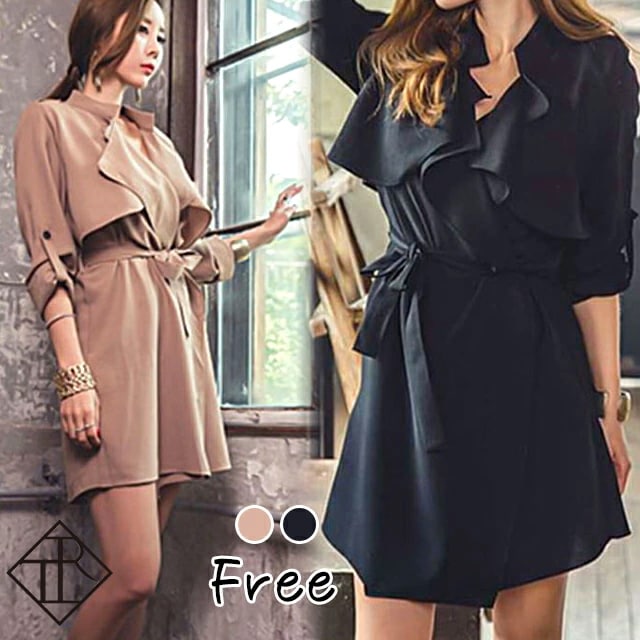 【即納】トレンチコート レディース ロング トレンチコート ロング丈 コート アウター 大きいサイズ 秋 ライトアウター フォーマル ロング ミディアム ママコート ジャケット 上品 美シルエット 大