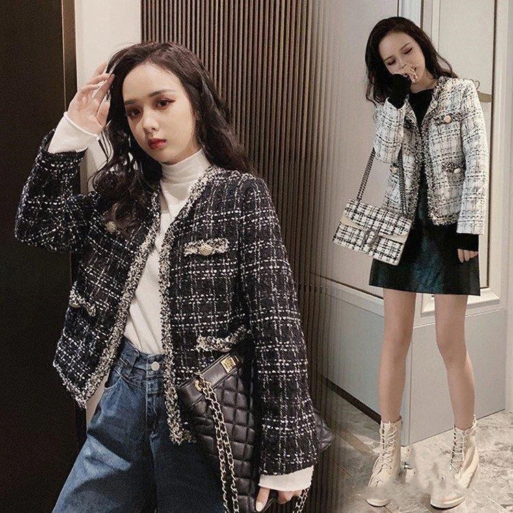 品質いいな新品 コート ラメいりツイードジャケット 秋冬 40代 チェック柄スーツコートオシャレ 結婚式 パーティーコート ツイードコート レディース ツイードコートショート丈