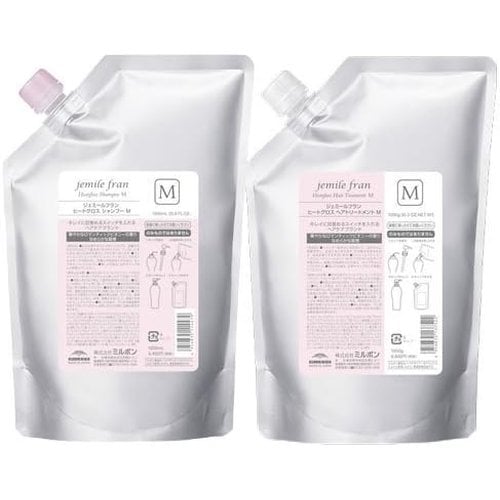 ミルボン ジェミールフラン ヒートグロス M シャンプー 1000mL + トリートメント 1000g 詰め替え セット