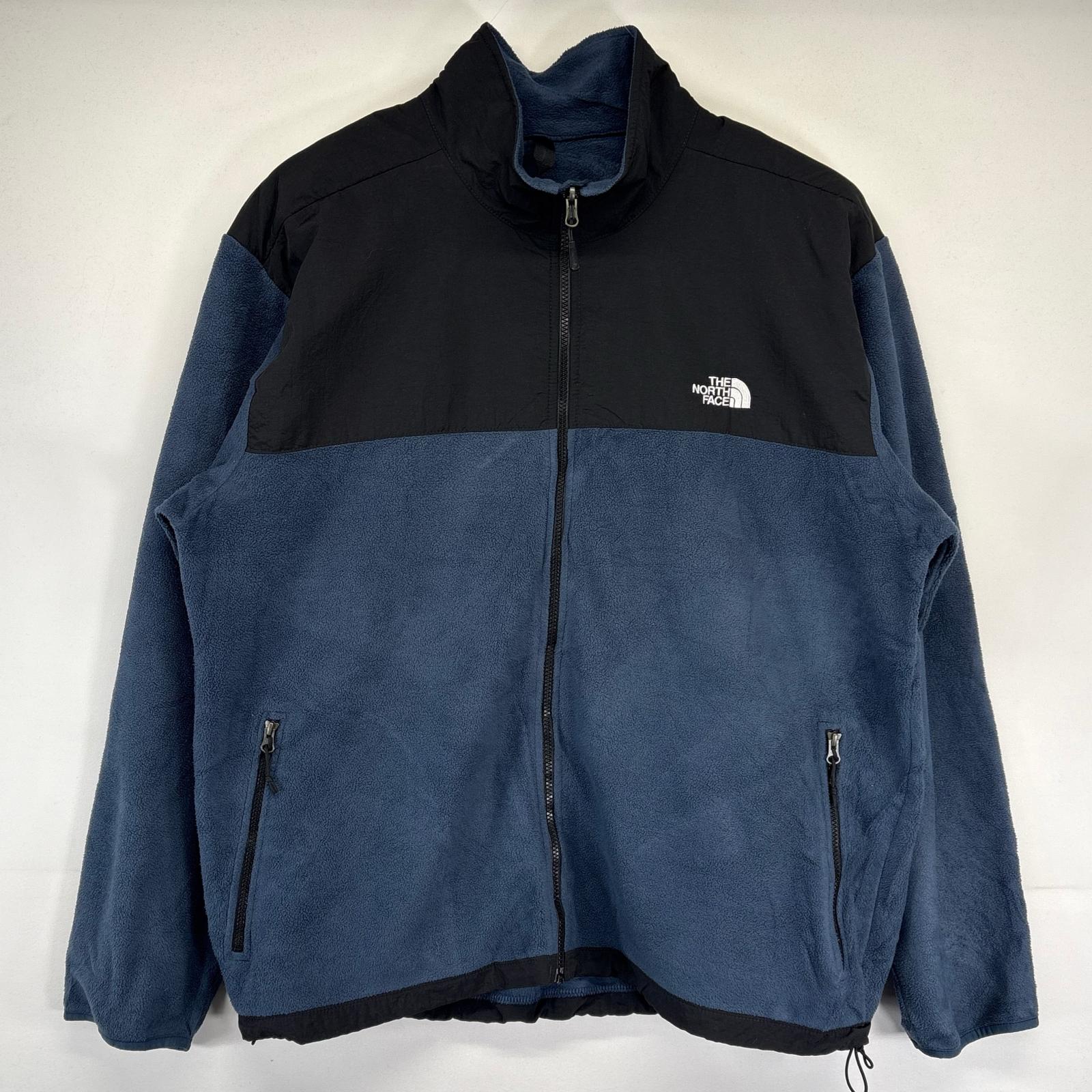古着 フリースジャケット フルジップ デナリジャケット ワンポイントロゴ 2XL ブラック メンズ