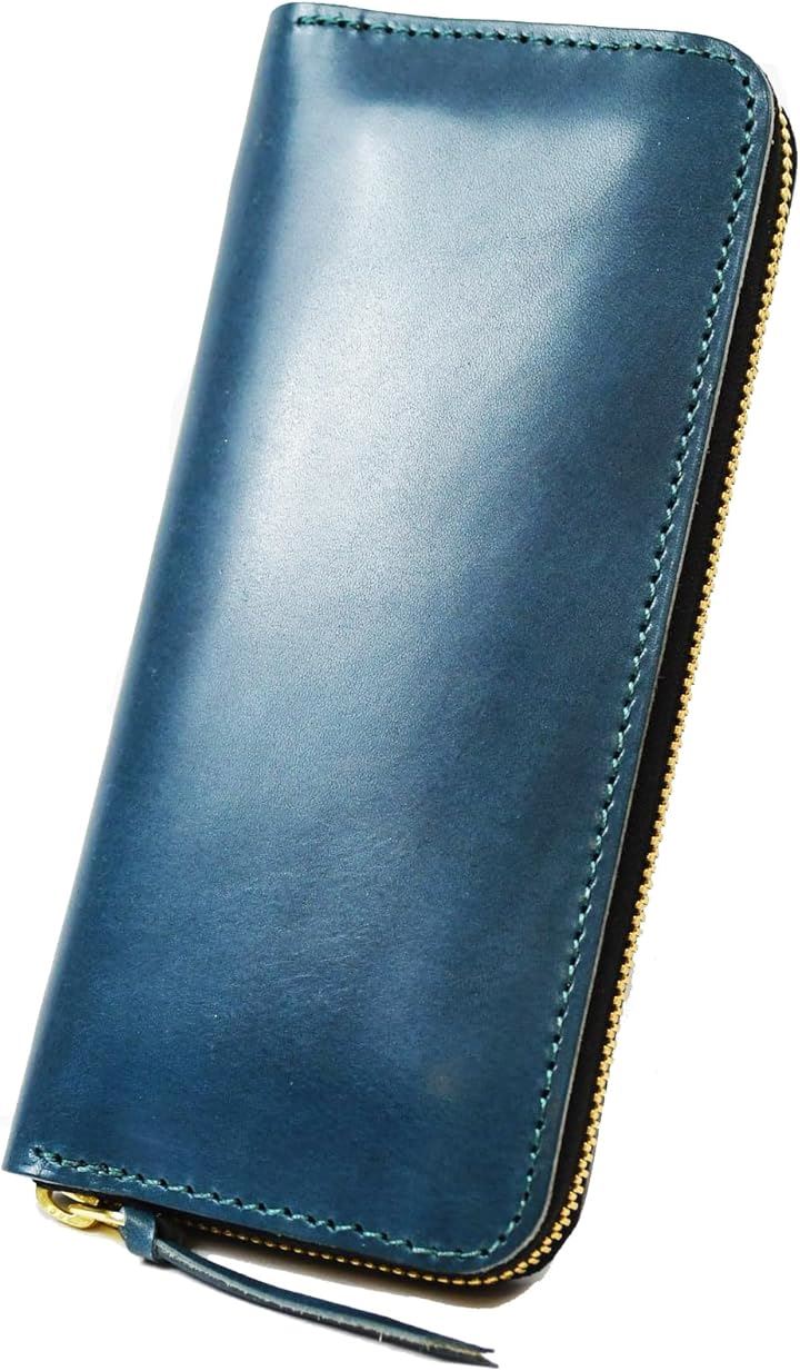 atelierCODEL 長財布 ラウンドファスナー 栃木レザー メンズ 本革(ネイビー)