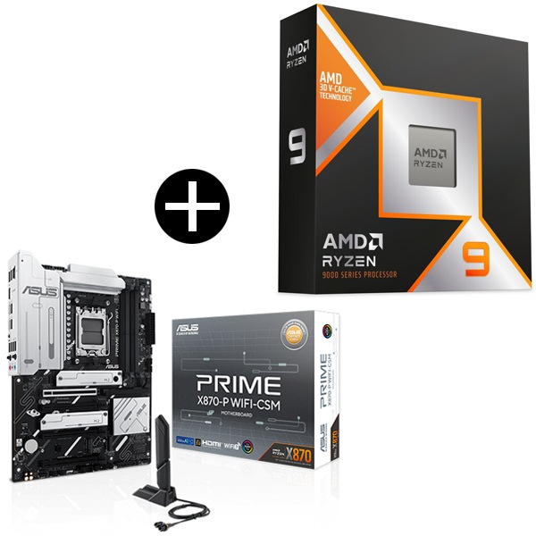 Ryzen 9 9950X3D CPU + ASUS PRIME-X870-P WIFI-CSM マザーボード セット