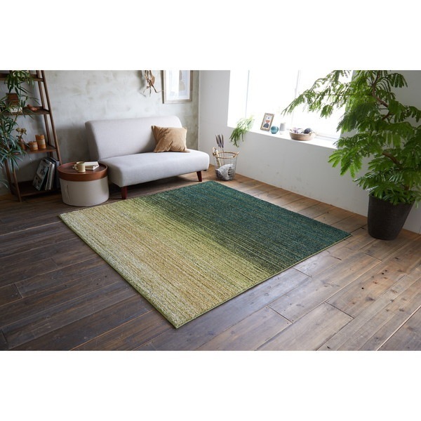 スミノエ 防炎 防ダニ ラグ オンブレー 130190cm グリーン メーカー直送